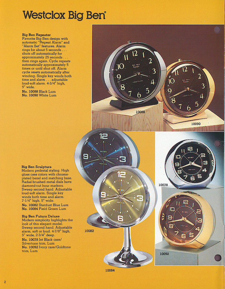 1978 - 79 Westclox Keywound alarms, Electric Alarms, Wall Clocks, Pocket Watches > 2