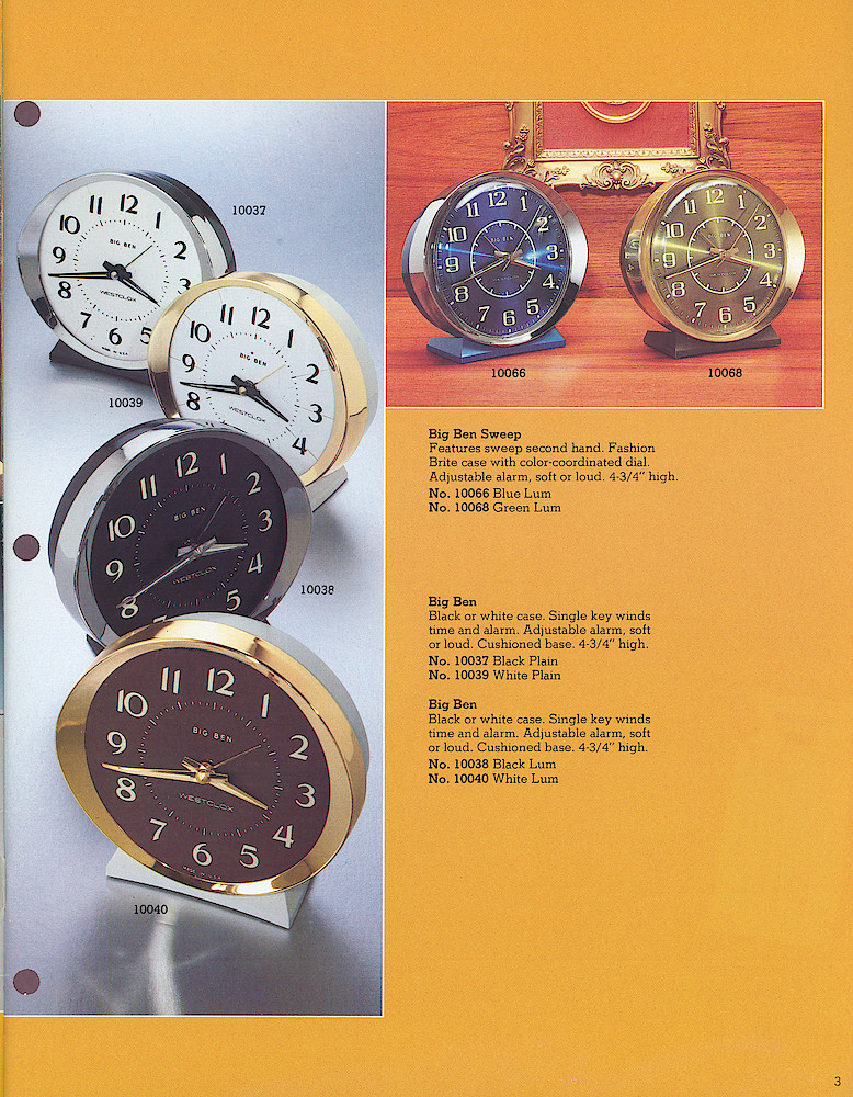 1978 - 79 Westclox Keywound alarms, Electric Alarms, Wall Clocks, Pocket Watches > 3