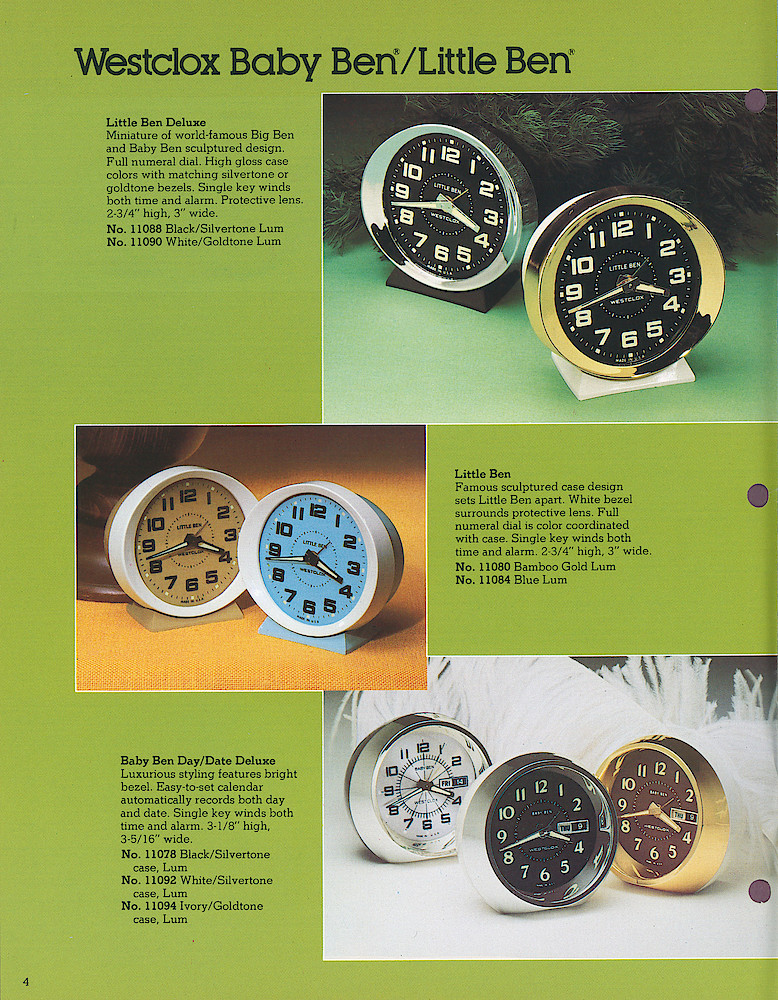 1978 - 79 Westclox Keywound alarms, Electric Alarms, Wall Clocks, Pocket Watches > 4