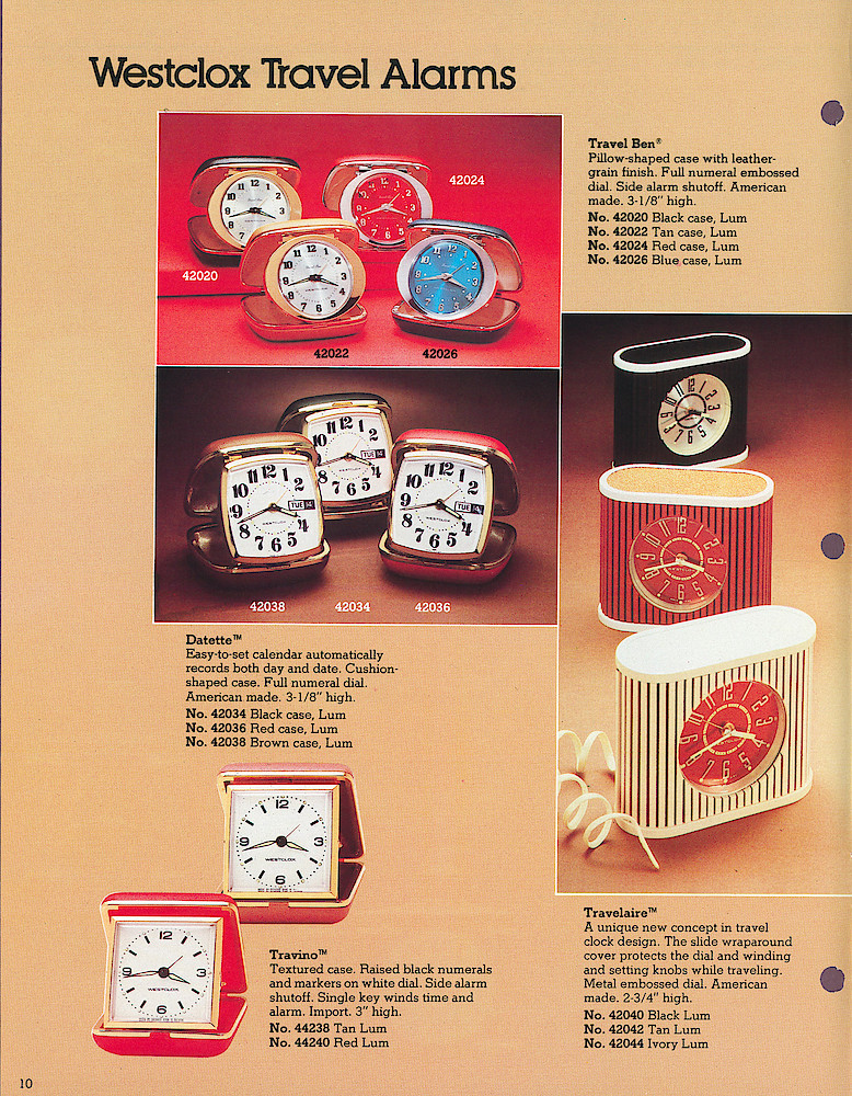 1978 - 79 Westclox Keywound alarms, Electric Alarms, Wall Clocks, Pocket Watches > 10