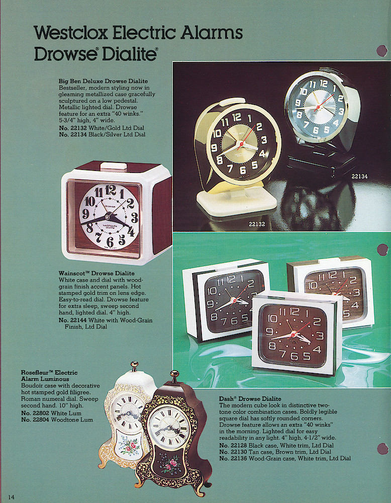 1978 - 79 Westclox Keywound alarms, Electric Alarms, Wall Clocks, Pocket Watches > 14