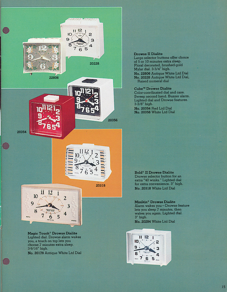 1978 - 79 Westclox Keywound alarms, Electric Alarms, Wall Clocks, Pocket Watches > 15
