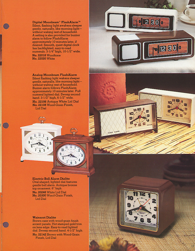 1978 - 79 Westclox Keywound alarms, Electric Alarms, Wall Clocks, Pocket Watches > 17