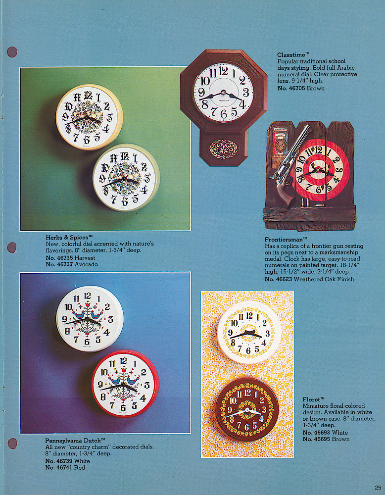 1978 - 79 Westclox Keywound alarms, Electric Alarms, Wall Clocks, Pocket Watches > 25