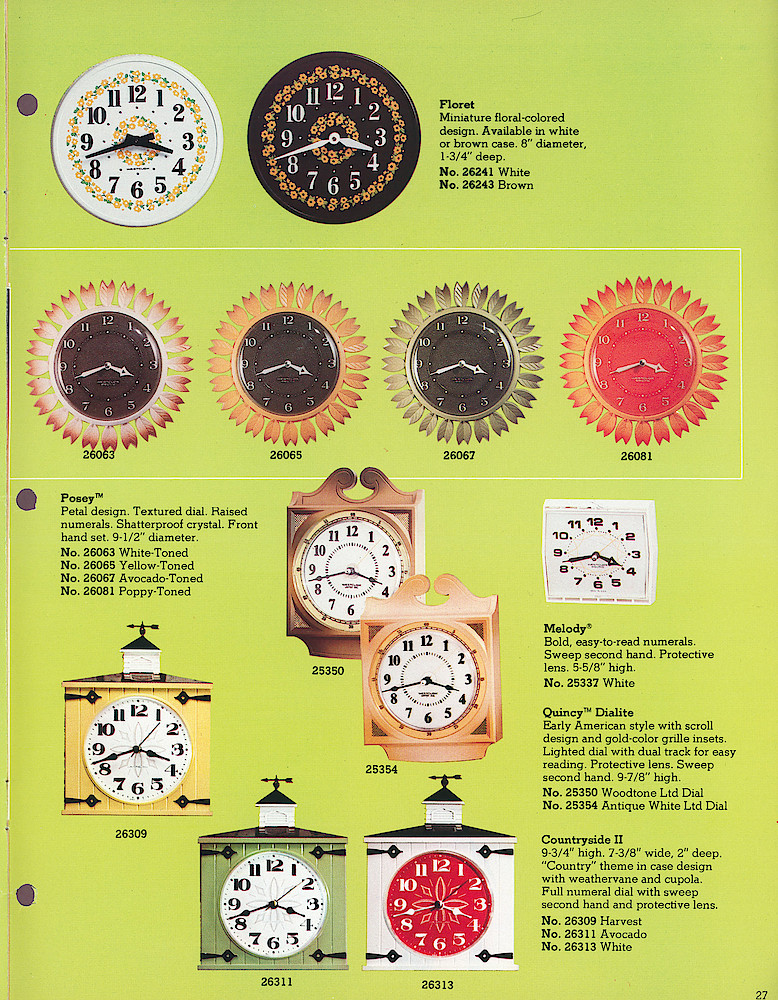 1978 - 79 Westclox Keywound alarms, Electric Alarms, Wall Clocks, Pocket Watches > 27