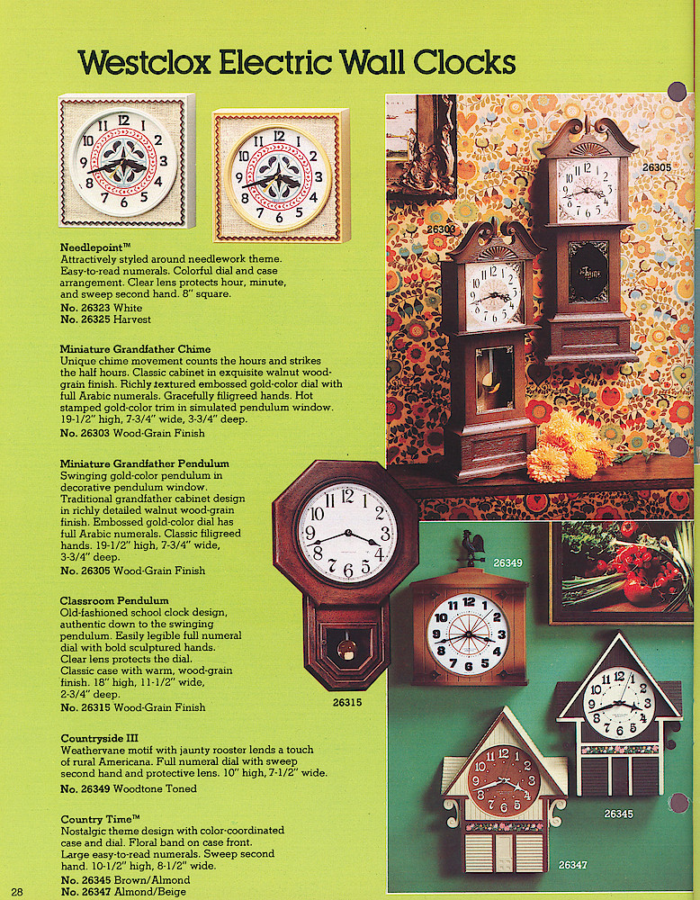 1978 - 79 Westclox Keywound alarms, Electric Alarms, Wall Clocks, Pocket Watches > 28