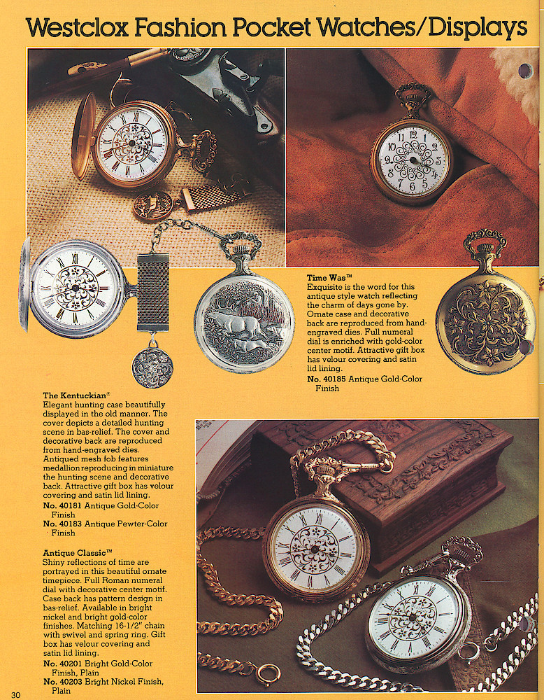 1978 - 79 Westclox Keywound alarms, Electric Alarms, Wall Clocks, Pocket Watches > 30
