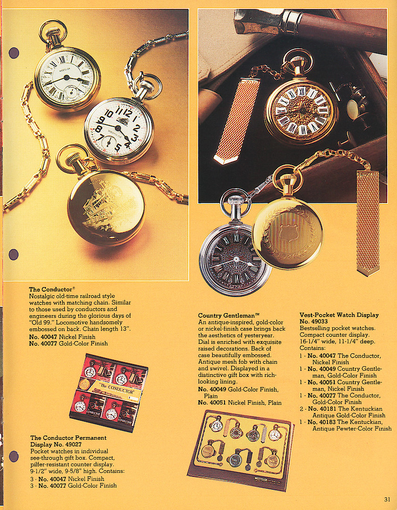 1978 - 79 Westclox Keywound alarms, Electric Alarms, Wall Clocks, Pocket Watches > 31