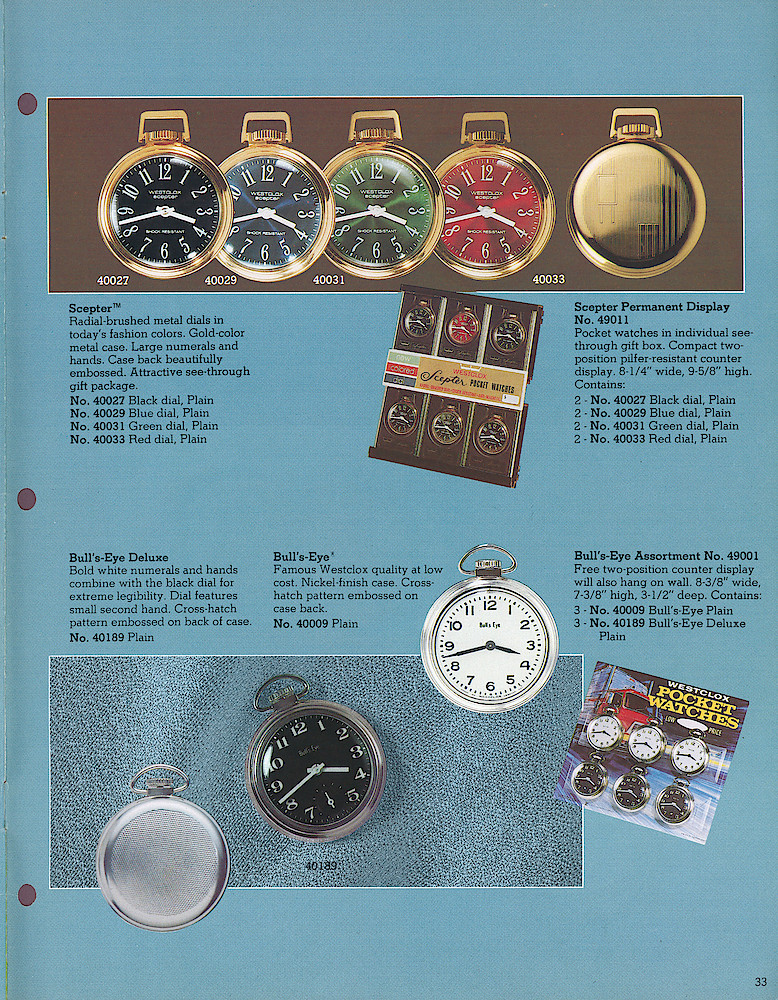1978 - 79 Westclox Keywound alarms, Electric Alarms, Wall Clocks, Pocket Watches > 33