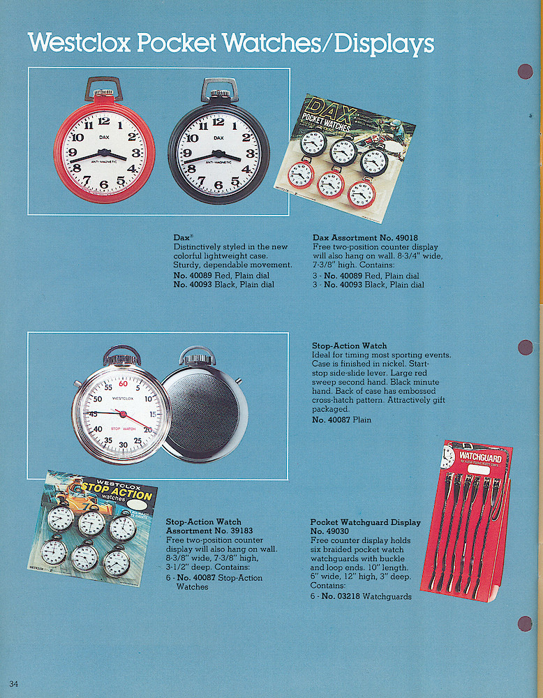 1978 - 79 Westclox Keywound alarms, Electric Alarms, Wall Clocks, Pocket Watches > 34