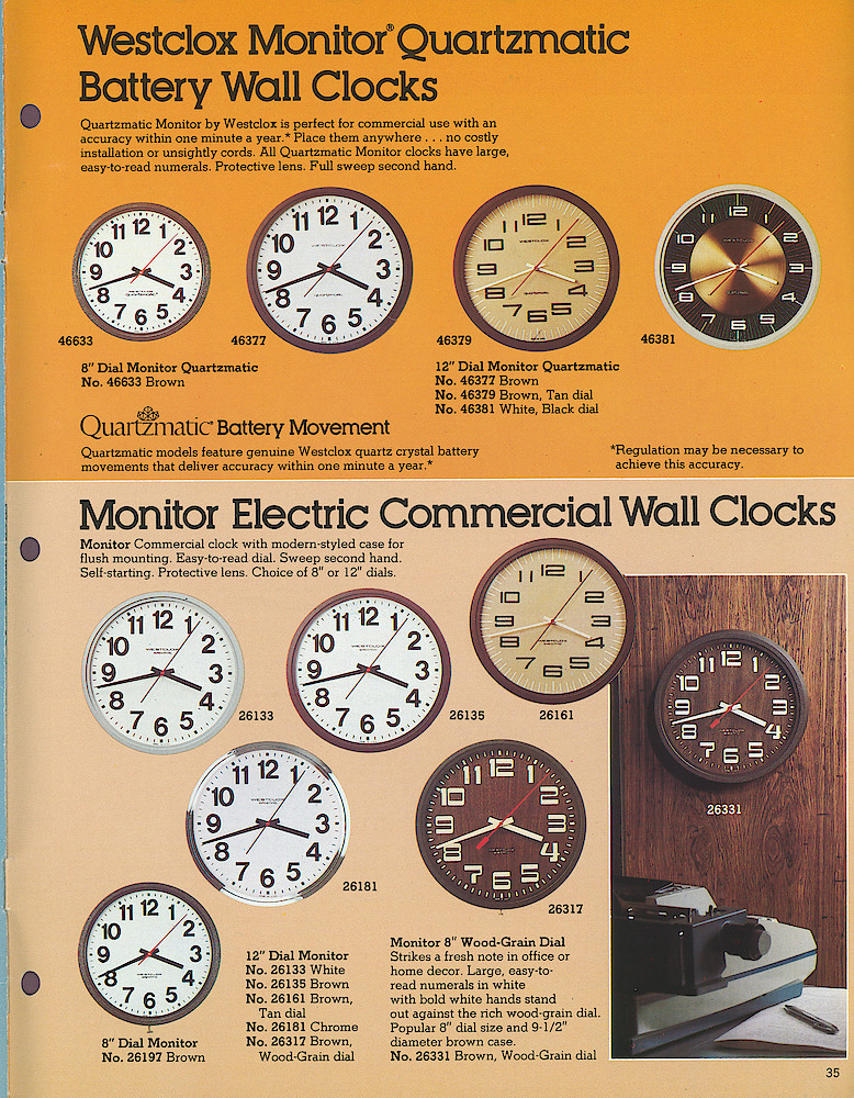 1978 - 79 Westclox Keywound alarms, Electric Alarms, Wall Clocks, Pocket Watches > 35