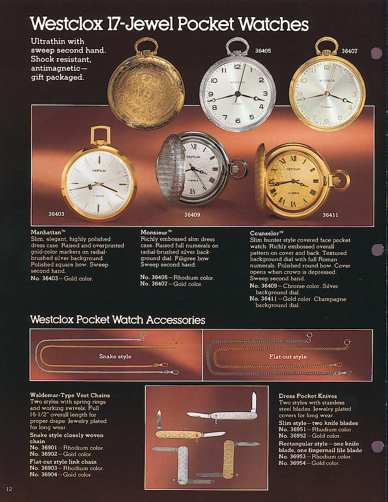 Westclox 1978 - 79 Watch Catalog, Quartzmatic and 17-Jewel > 12