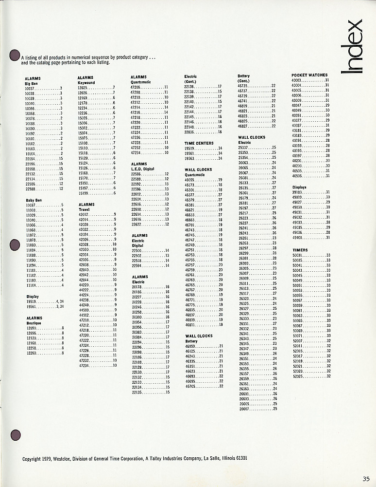 Westclox 1979 - 80 Catalog > 35