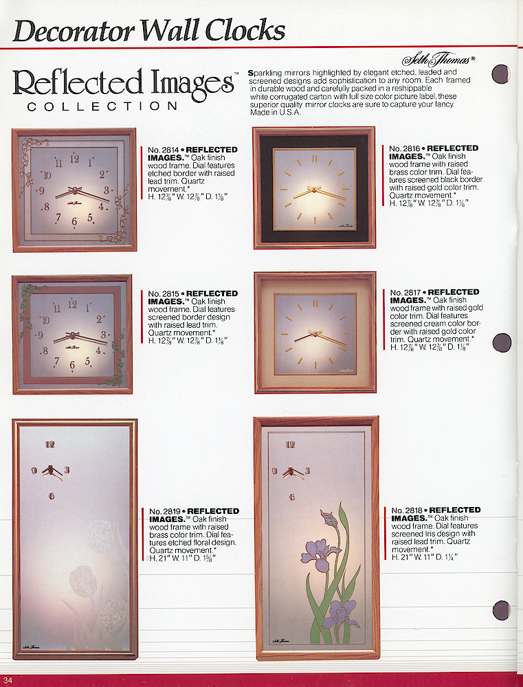 Westclox and Seth Thomas 1990 Catalog > 34