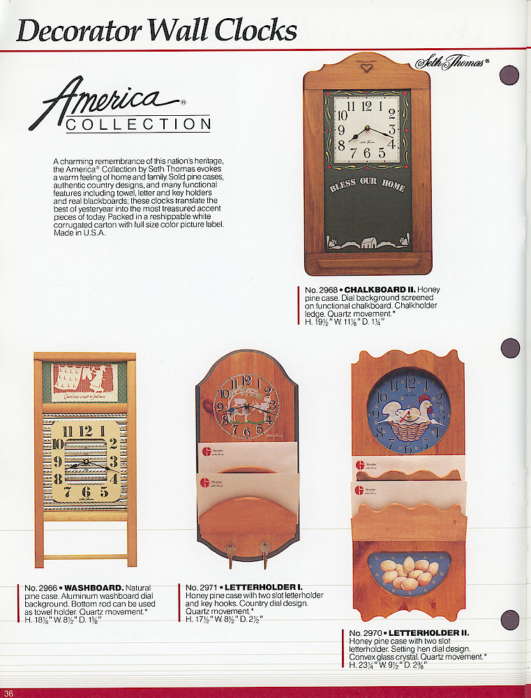 Westclox and Seth Thomas 1990 Catalog > 36