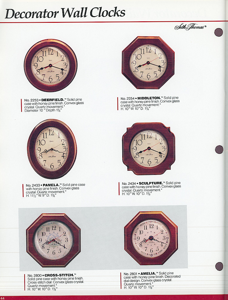 Westclox and Seth Thomas 1990 Catalog > 44