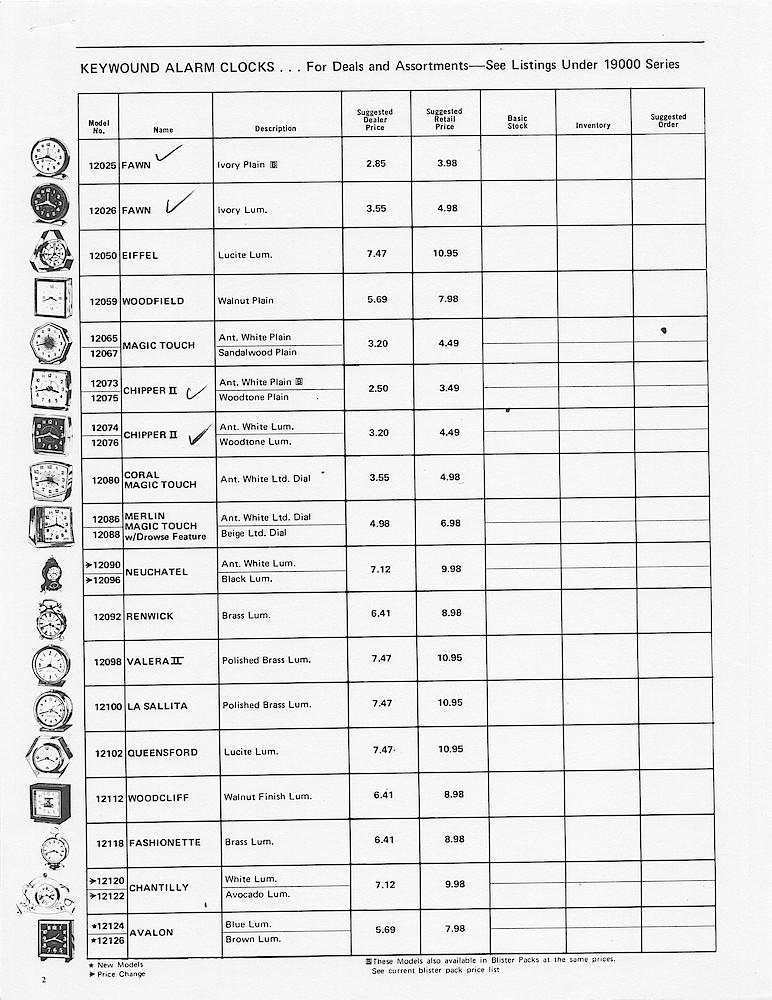 1970 Westclox Price List D-IV-70 > 2