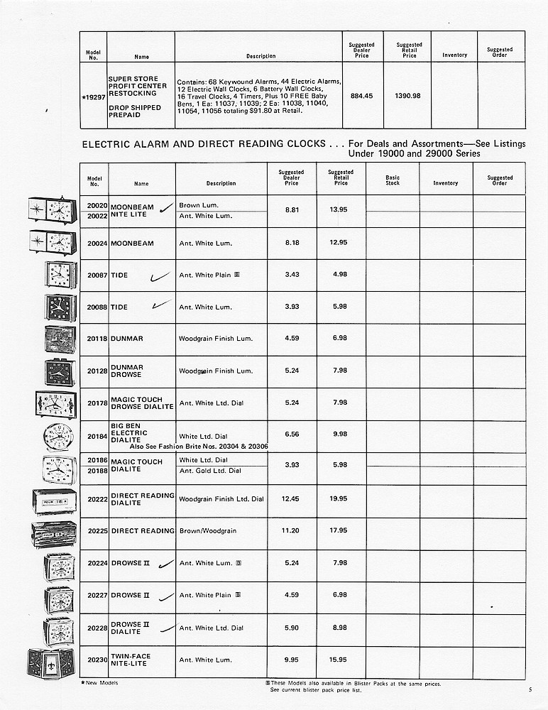 1970 Westclox Price List D-IV-70 > 5