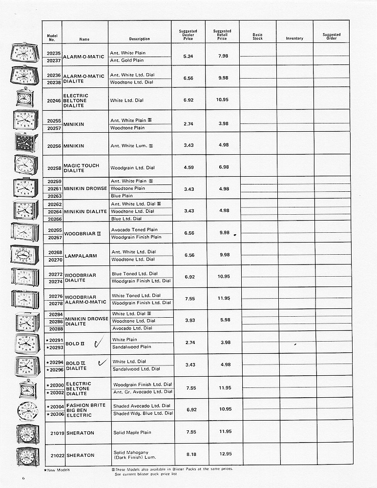 1970 Westclox Price List D-IV-70 > 6