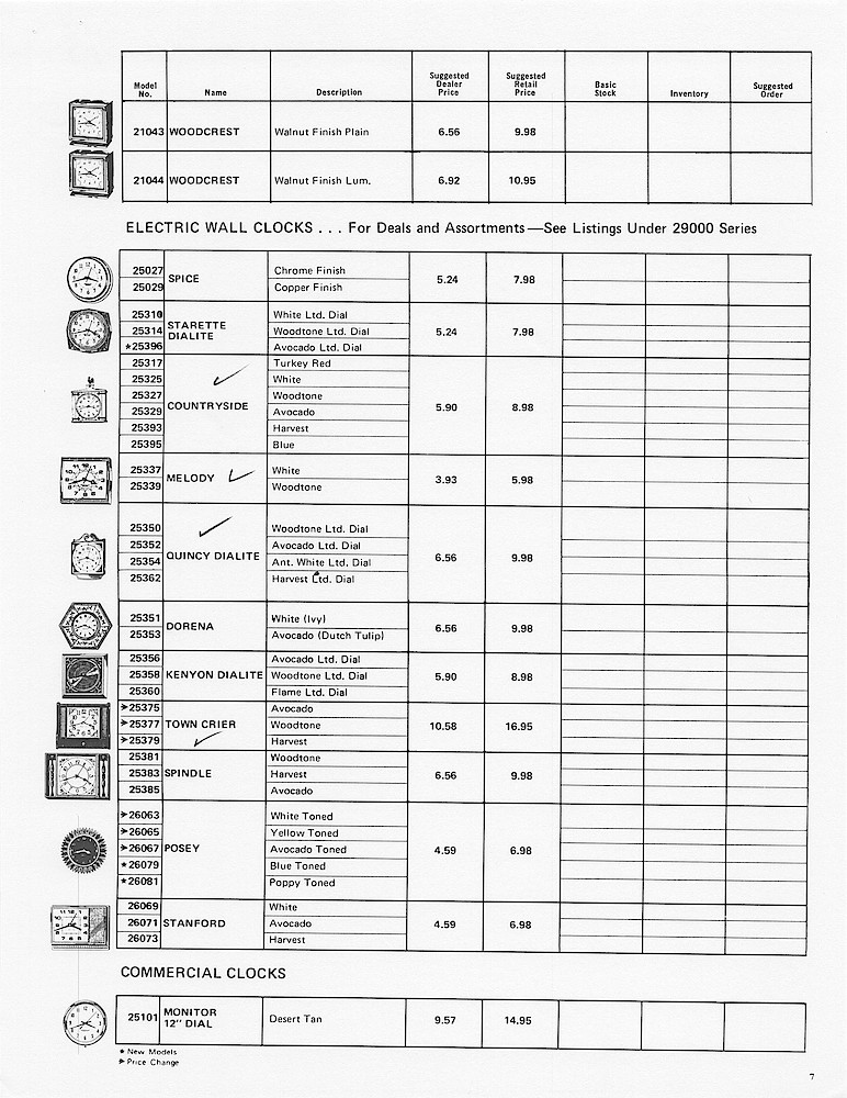 1970 Westclox Price List D-IV-70 > 7