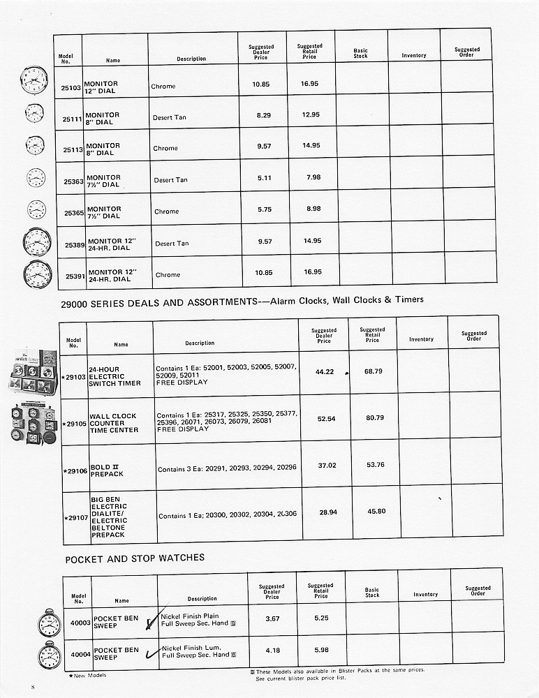 1970 Westclox Price List D-IV-70 > 8