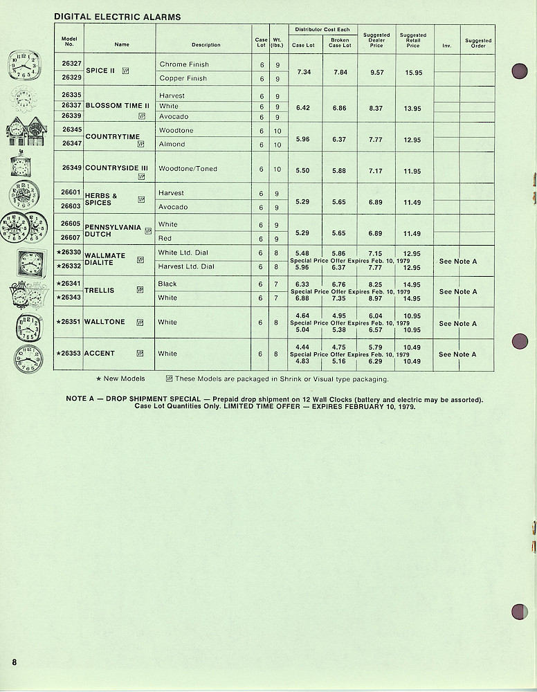 1978 Westclox Price List W-I-79-Revised > 8
