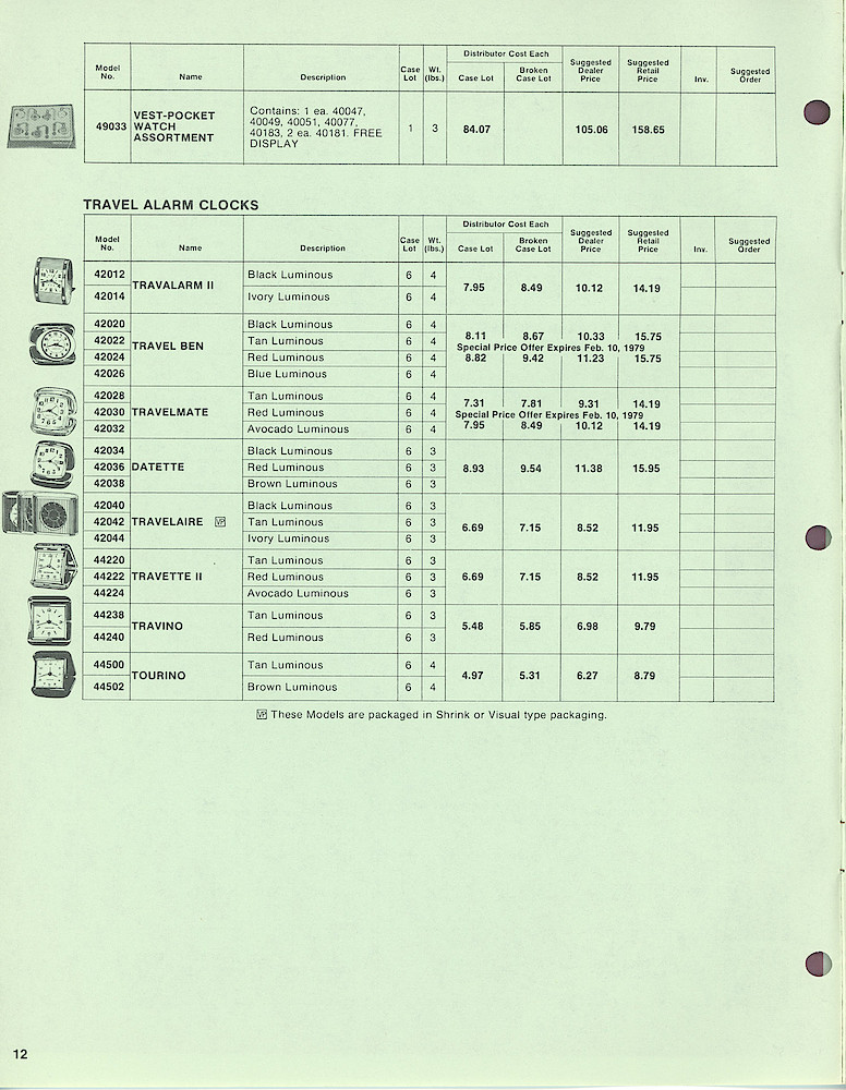 1978 Westclox Price List W-I-79-Revised > 12