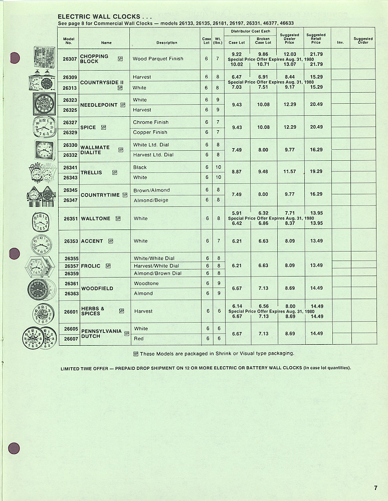 1980 Westclox Price List W-IV-80 > 7
