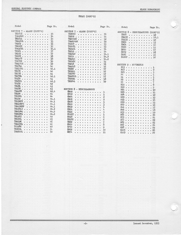 1950 General Electric Clocks Parts Catalog > Introduction > I-3