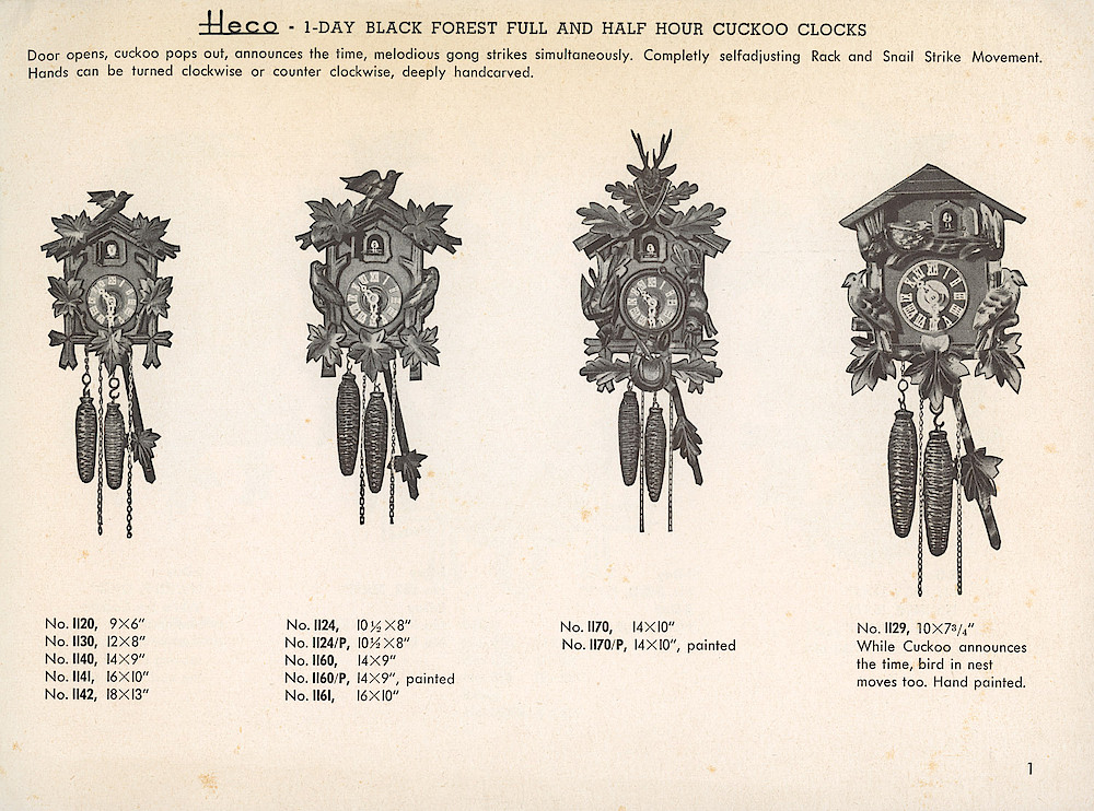 Heco Clock Catalog ca. 1950 > 1