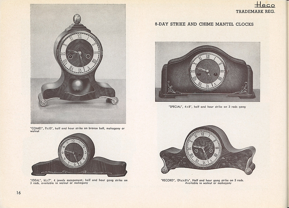 Heco Clock Catalog ca. 1950 > 16