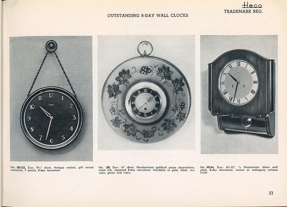 Heco Clock Catalog ca. 1950 > 23