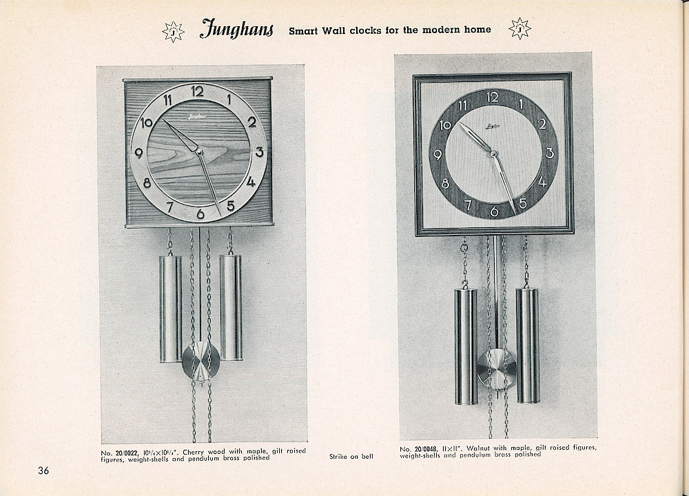 Heco Clock Catalog ca. 1950 > 36