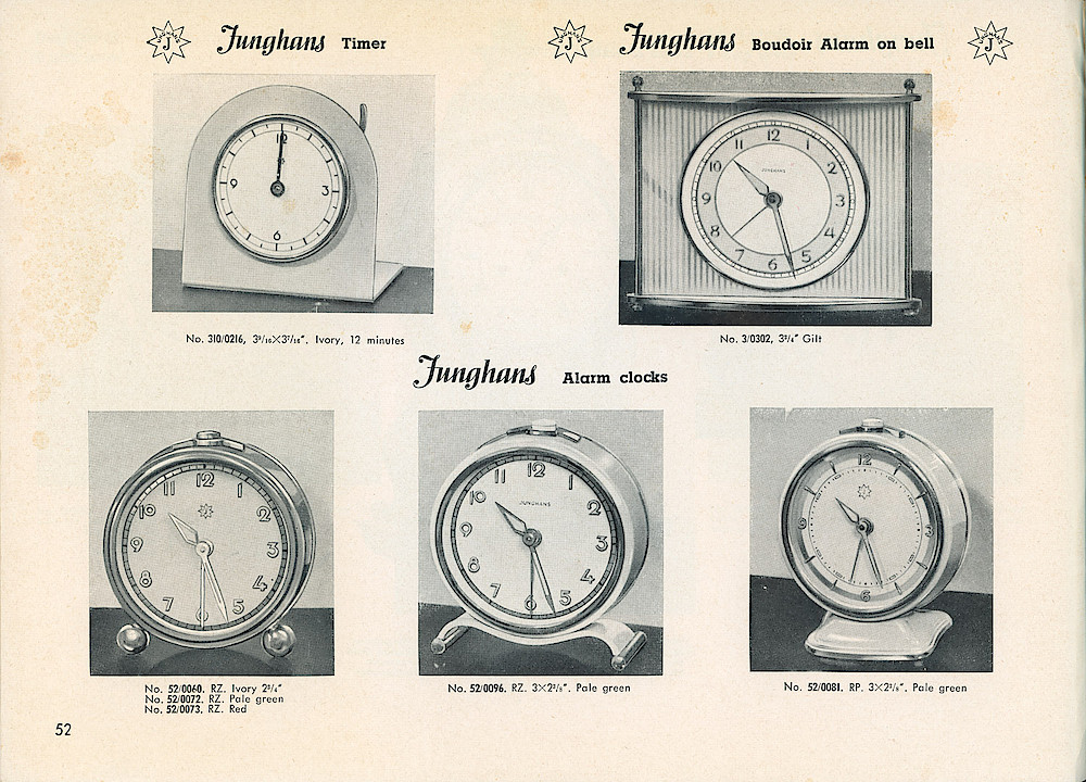 Heco Clock Catalog ca. 1950 > 52