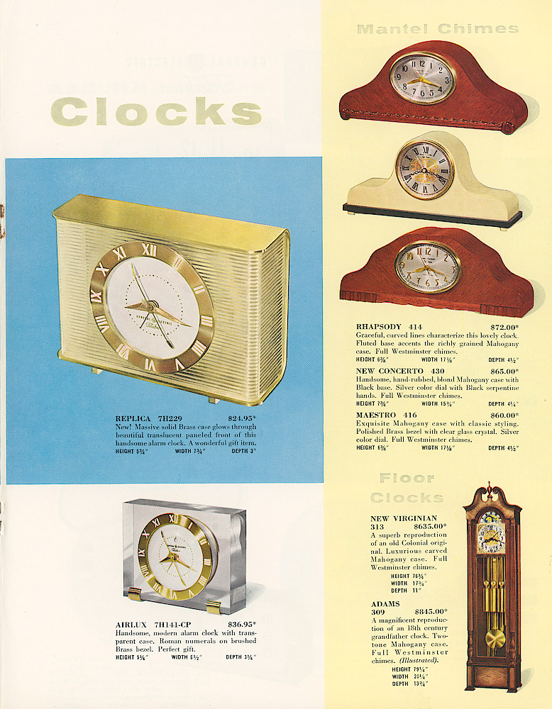 General Electric - Telechron 1955 - 1956 Catalog > 5