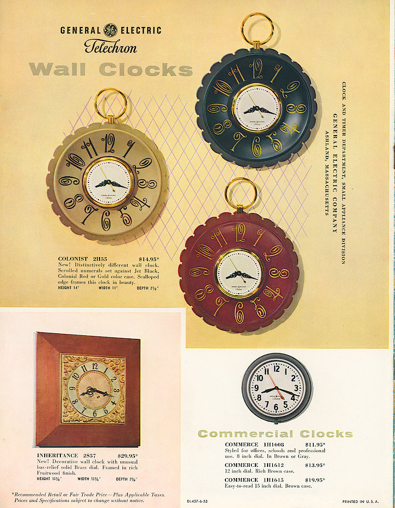 General Electric - Telechron 1955 - 1956 Catalog > 8