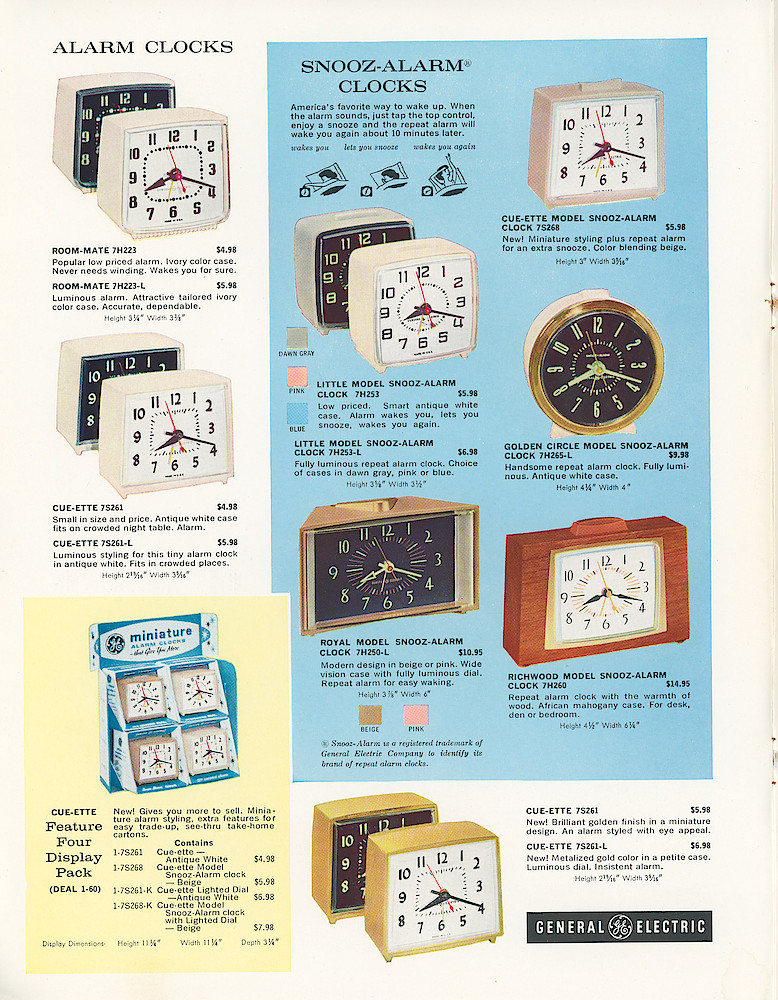 General Electric Clocks, 1960 - 1961 Catalog > 2