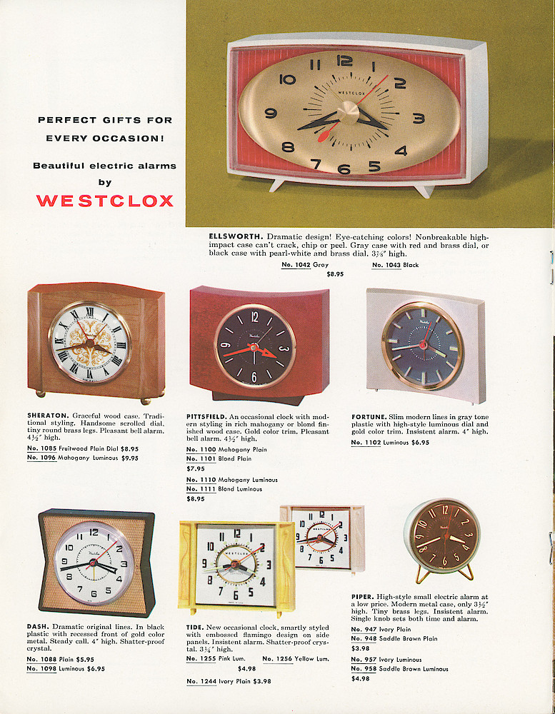 Westclox Full Line Gift Catalog, 1957 > 4