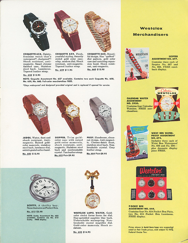 Westclox Full Line Gift Catalog, 1957 > 7