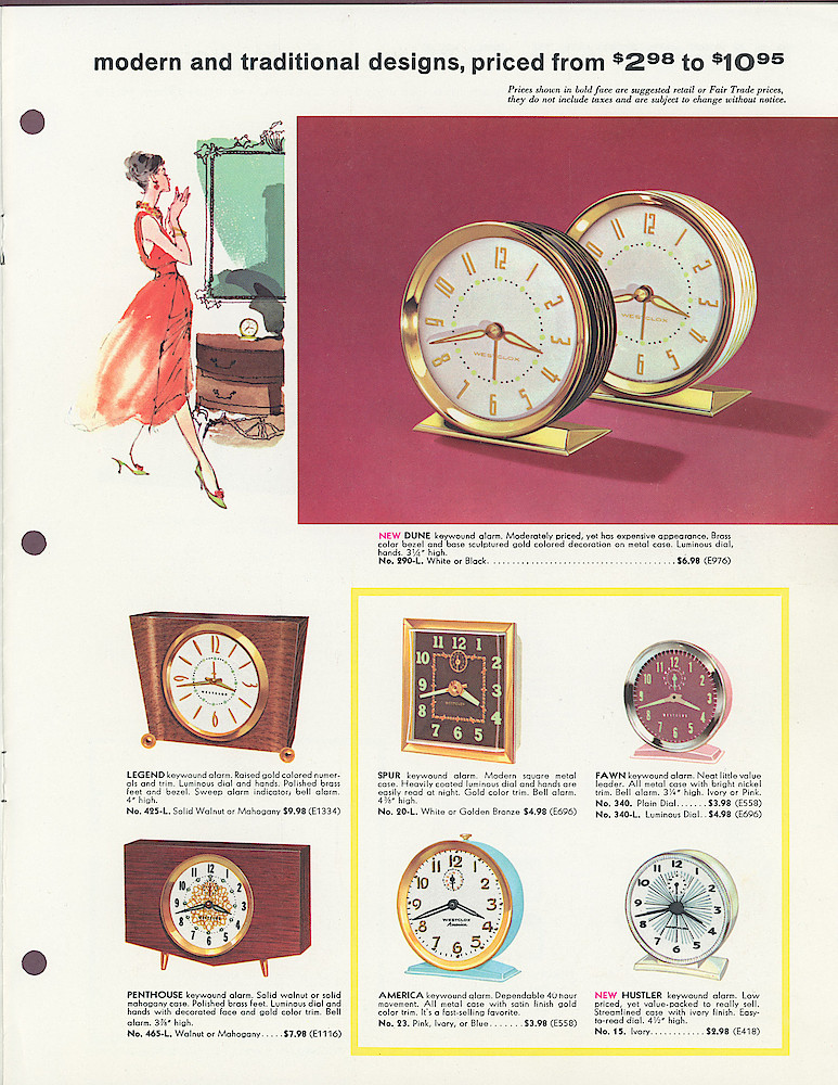 Westclox 1960 Keywound and Electric Clocks Catalog > 3