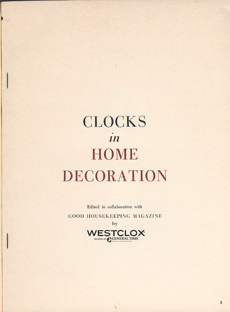 Clocks in Home Decoration. Edited in collaboration with Good Housekeeping Magazine. > 3