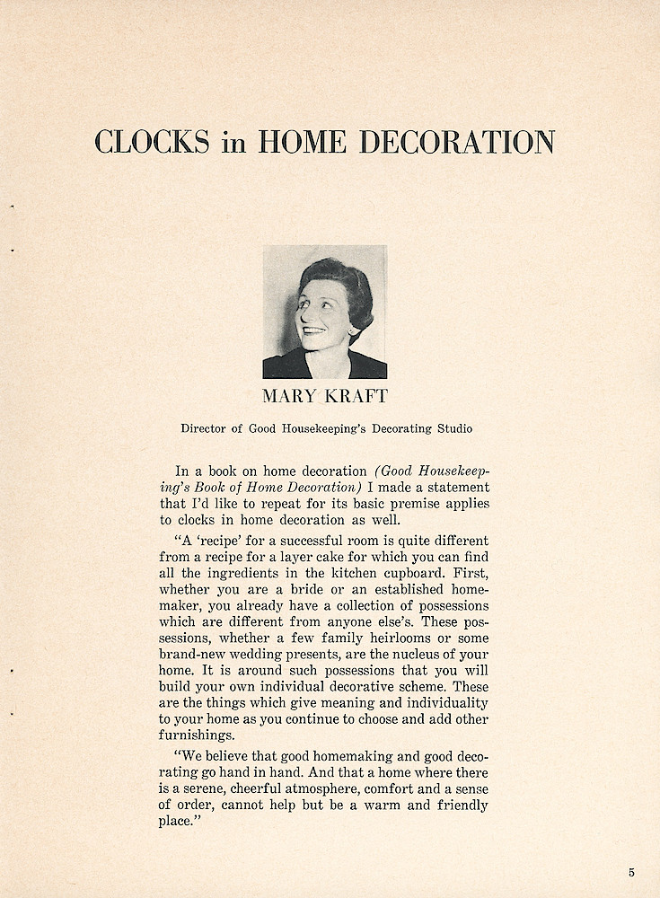 Clocks in Home Decoration. Edited in collaboration with Good Housekeeping Magazine. > 5