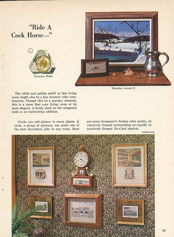 Clocks in Home Decoration. Edited in collaboration with Good Housekeeping Magazine. > 23