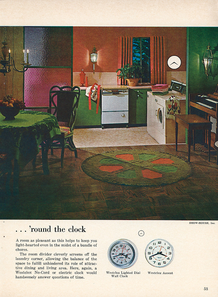 Clocks in Home Decoration. Edited in collaboration with Good Housekeeping Magazine. > 53