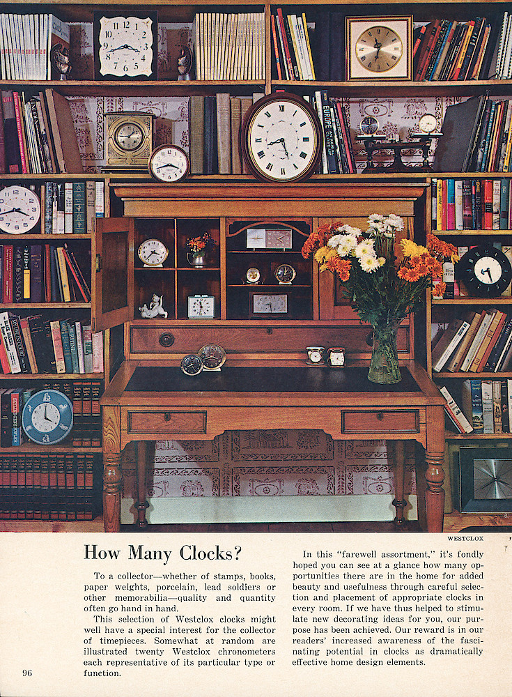 Clocks in Home Decoration. Edited in collaboration with Good Housekeeping Magazine. > 96