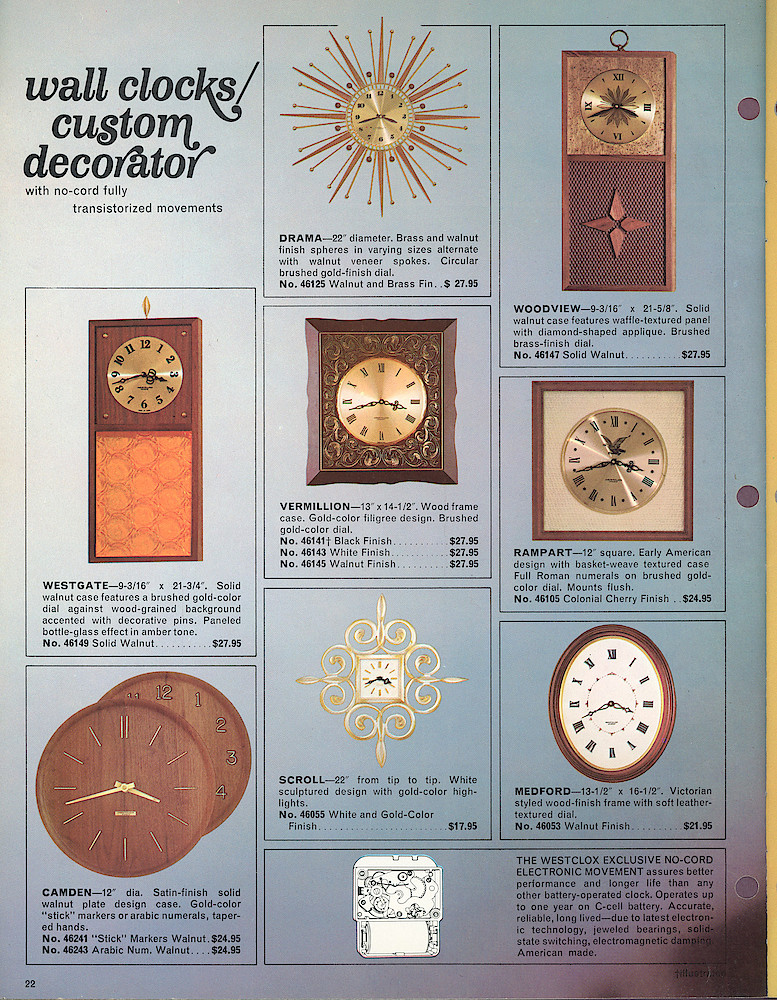 Westclox Catalog 1969 - 1970 > 22