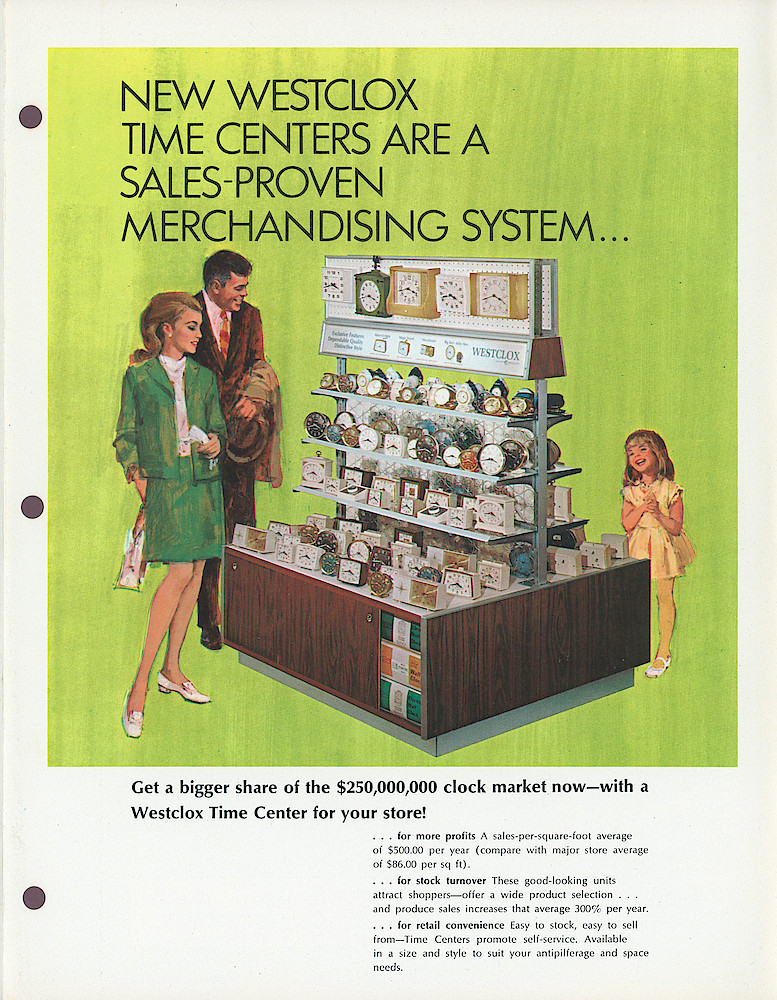 Westclox 1970 New No-Cord Clocks and Time Center Advertising Displays > Time-Center-New-1