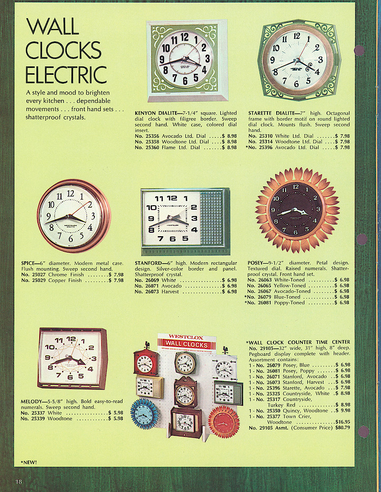 Westclox 1970 - 1971 Catalog. > 18