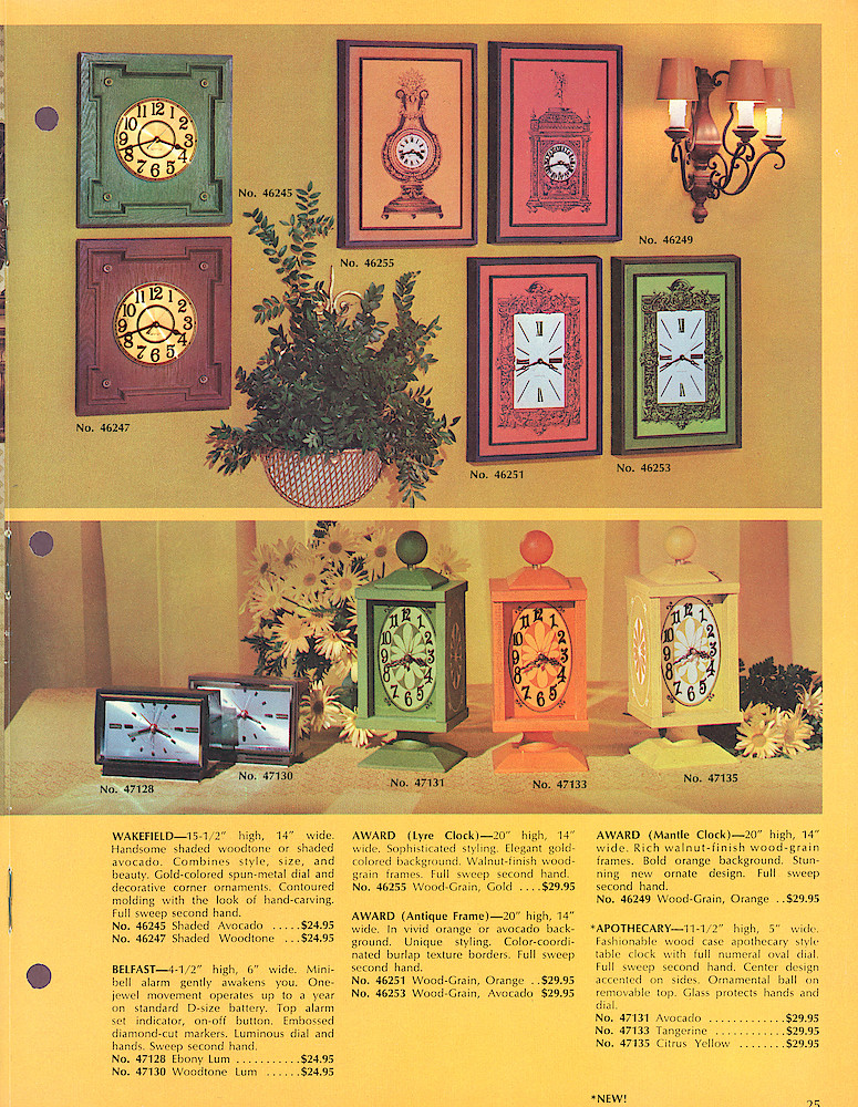 Westclox 1970 - 1971 Catalog. > 25