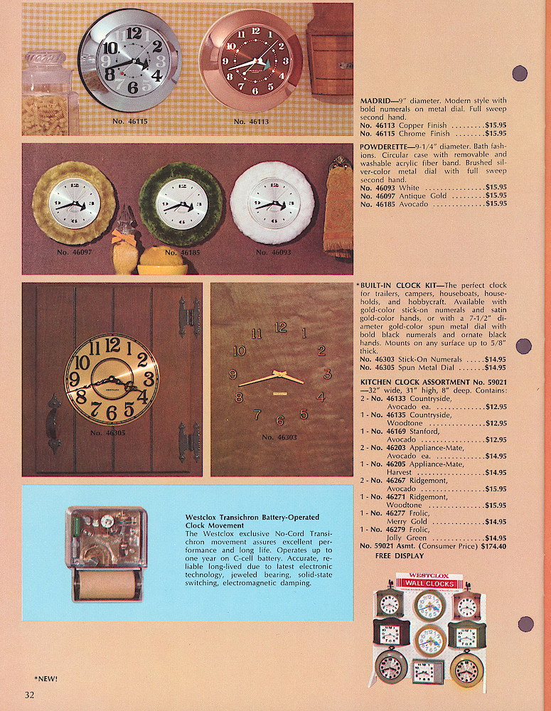 Westclox 1970 - 1971 Catalog. > 32